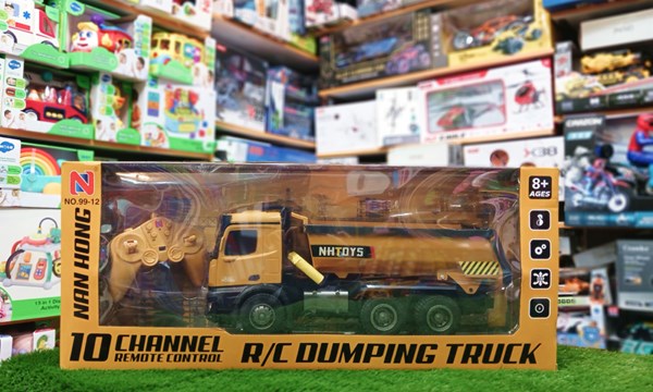﻿اسباب بازی کامیون کمپرسی کنترلی بزرگ مقیاس 1:14 مدل REMOTE CONTROL DUMPING TRUCK NAN HONG 9912_اسباب بازی