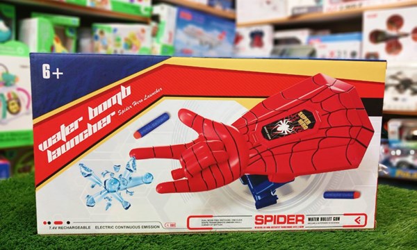 دستکش تیر پرتاب کن شارژی طرح اسپایدرمن همراه با تیر ژله ای و اسفنجی Spiderman hand Web Shooters_اسباب بازی