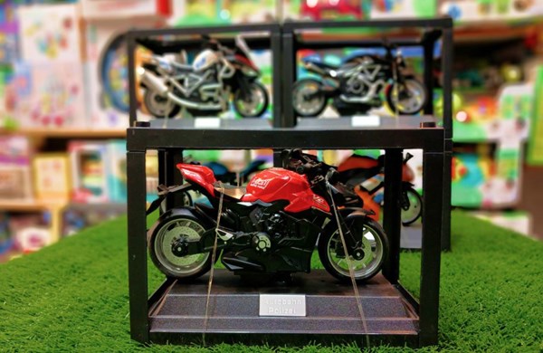 موتور اسباب بازی عقب کش موزیکال همراه با قاب رنگ قرمز_اسباب بازی