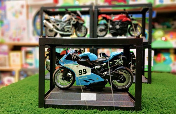 موتور اسباب بازی عقب کش موزیکال همراه با قاب رنگ آبی_اسباب بازی