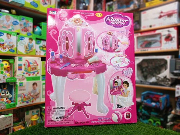 ست اسباب بازی میز آرایش صندلی دار موزیکال همراه با ریموت عصای جادویی مدل 00818_اسباب بازی