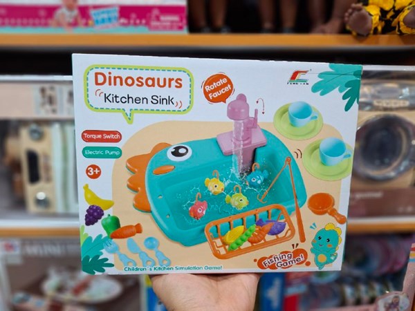 اسباب بازی سینک ظرفشویی و قلاب ماهیگیری رنگ سبز_اسباب بازی