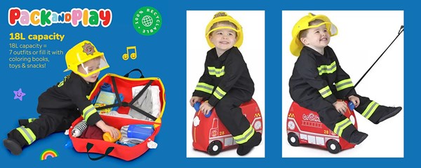 چمدان سواری کودک با ظرفیت 18 لیتر طرح ماشین آتش نشانی مدل 00254 Trunki 18L_اسباب بازی