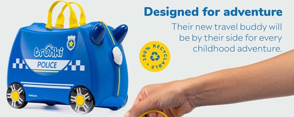 چمدان سواری کودک با ظرفیت 18 لیتر طرح ماشین پلیس مدل 00323 Trunki 18L_اسباب بازی