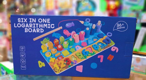 تخته آموزشی مونته سوری لگاریتمی چوبی به همراه ماهیگیری مدل 6 در 1_اسباب بازی