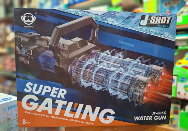 تفنگ اسباب بازی آبپاش بزرگ دو لول شارژی حرفه ای به همراه کوله پشتی مخزن دار_اسباب بازی