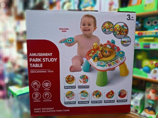 اسباب بازی میز موزیکال 7 کاره کودک با بازی ماهیگیری و صداهای حیوانات مدل Baby Activity Table Toys 618_اسباب بازی