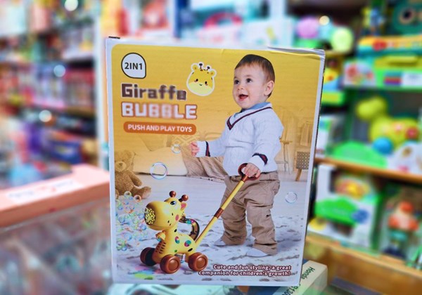 اسباب بازی چرخ دستی حباب‌ ساز طرح زرافه مدل Bubble Machine 8521_اسباب بازی