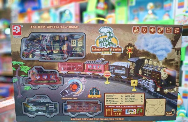 قطار اسباب بازی کنترلی شارژی موزیکال دودزا به همراه ریل_اسباب بازی