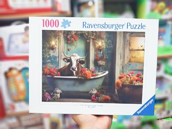 پازل 1000 قطعه راونزبرگر Ravensburger طرح گاو در حمام_اسباب بازی