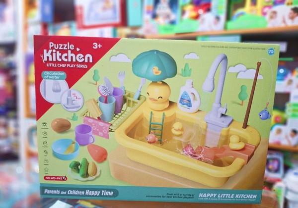 اسباب بازی سینک ظرفشویی و قلاب ماهیگیری 30 قطعه طرح اردک_اسباب بازی