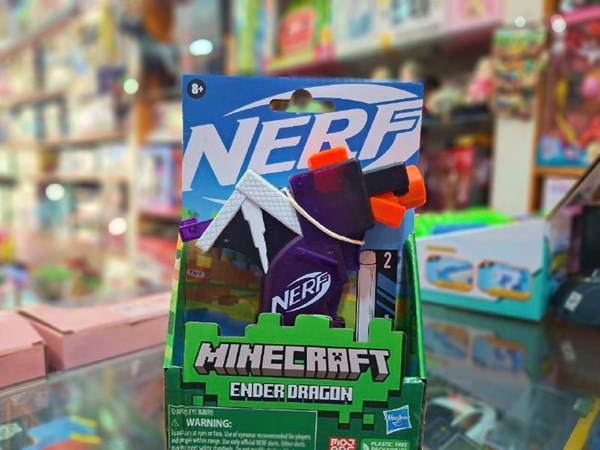 تفنگ اسباب بازی نرف Nerf با تیر اسفنجی مدل ماینکرافت Minecraft رنگ بنفش_اسباب بازی