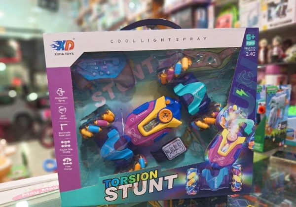 ماشین کنترلی شارژی کرمی دو حالته دودزا و چراغدار آکروباتیک 4WD با قابلیت چرخش 360 درجه_اسباب بازی