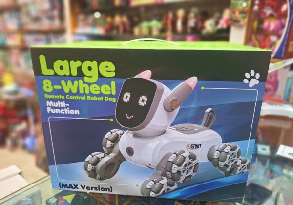 ربات اسباب بازی سگ کنترلی هوشمند با هشت‌ چرخ و چرخش 360 درجه_اسباب بازی