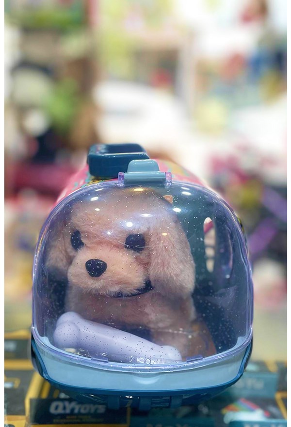 سگ خانگی به همراه قفس و وسایل آرایشی رنگ کرم کد 1059_اسباب بازی