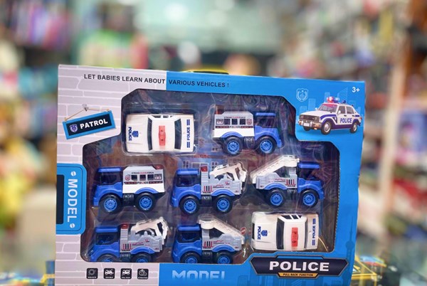ماشین های اسباب بازی پلیس مجموعه 8 عددی مدل POLICE 168_اسباب بازی
