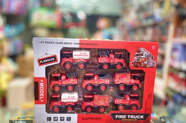 ماشین های اسباب بازی آتش نشانی مجموعه 8 عددی مدل FIRE TRUCK 168_اسباب بازی
