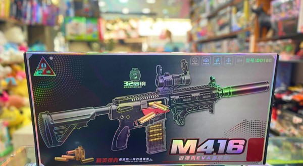 تفنگ اسباب بازی تک تیرانداز پوکه پران تیر اسفنجی با دوربین مدل M416 D018_اسباب بازی