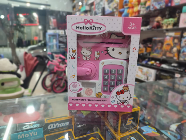 گاوصندوق اثر انگشتی رمز دار باتری خور طرح هلو کیتی مدل 3002