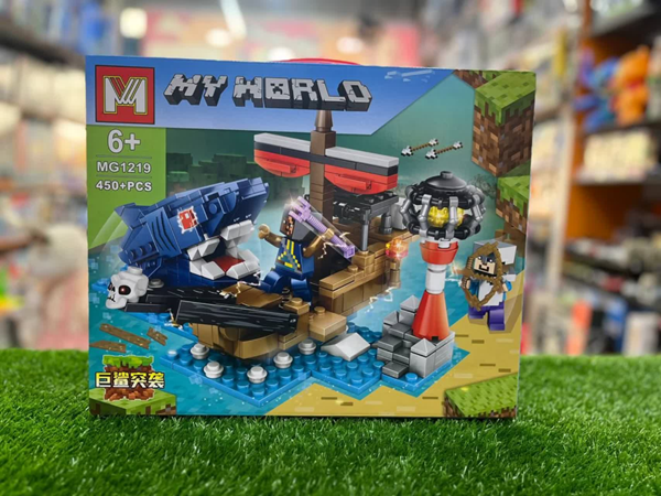 لگو ماینکرافت کوسه و کشتی دزدان دریایی مدل MG1219