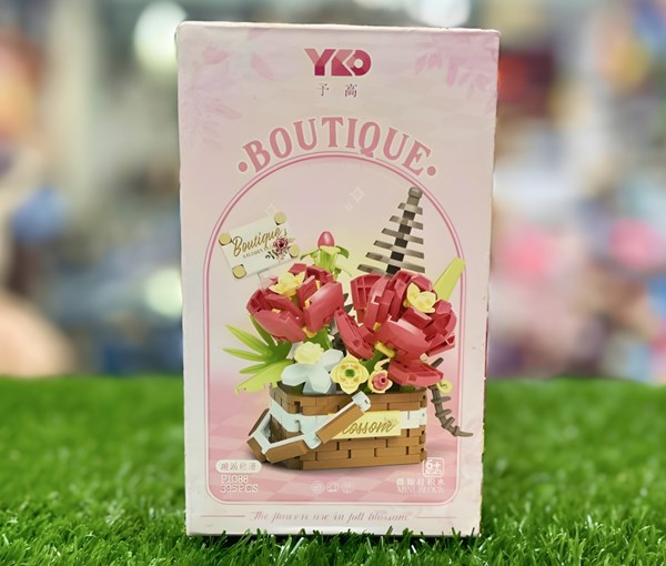 لگو سبد گل رز صورتی مدل 1088