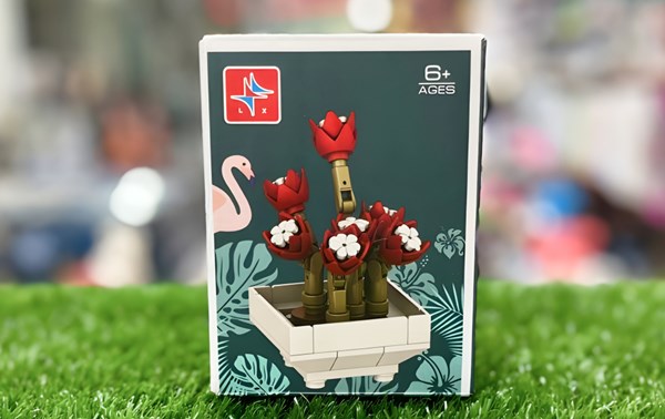 لگو گلدان گل شکوفه های قرمز مدل 5252