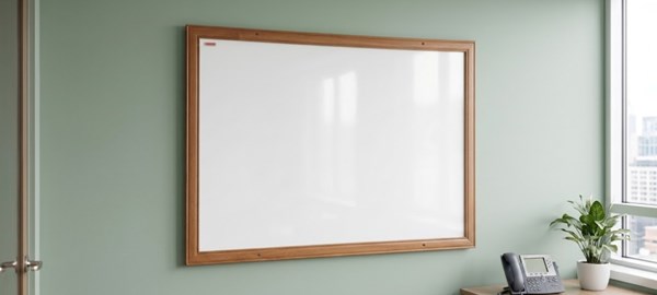 تخته وایت برد شیشه ای معمولی 80*100 سانتی با فریم MDF