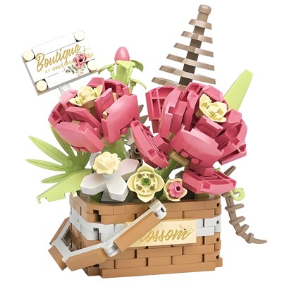 لگو سبد گل رز صورتی مدل 1088