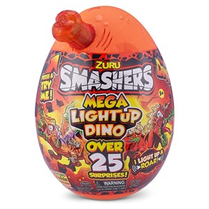 تخم داینو اسمشرز Smashers سری مگا لایت آپ Mega Lightup چراغدار با استخوان قرمز مدل Smashers - Mega Lightup Dino with Over 25 Surprises - Red Bone_اسباب بازی