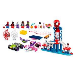 لگو مارول محله اسپایدرمن 155 قطعه مدل Spider-Man Webquarters Hangout - 10784 Building Kit_اسباب بازی