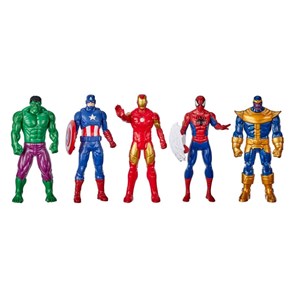 پک 5 تایی فیگورهای 15 سانتی قهرمانان مارول مدل Action Figure 5-Pack - 6-Inch Figures - Iron Man, Spider-Man, Captain America, Hulk, Thanos_اسباب بازی
