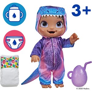 عروسک بیبی الایو با لباس بنفش مدل Hasbro - Baby Alive - Dino Cutie - Tyrannosaurus_اسباب بازی