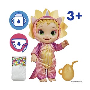 عروسک بیبی الایو با لباس صورتی مدل Hasbro - Baby Alive - Dino Cutie - Triceratops_اسباب بازی