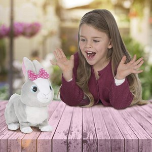 عروسک رباتیک بتسی خرگوش باهوش با پاپیون صورتی مدل IMC Toys Club Petz 95861 Betsy - Grey_اسباب بازی