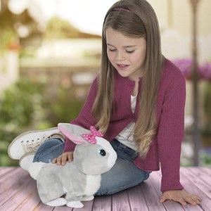 عروسک رباتیک بتسی خرگوش باهوش با پاپیون صورتی مدل IMC Toys Club Petz 95861 Betsy - Grey_اسباب بازی