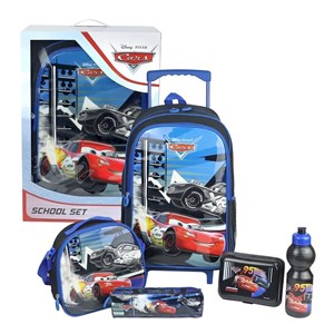 ست 5 در 1 کوله پشتی چرخدار 46 سانتی ماشین ها مدل Simba - Backpack - Disney Cars Full Speed Trolley School Set 5 in 1_کیف مدرسه