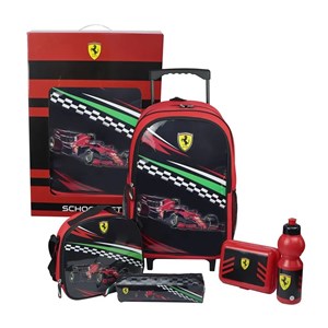 ست 5 در 1 کوله پشتی چرخدار 46 سانتی Ferrari مدل Simba - Backpack - Ferrari Extreme Speed Trolley School Set 5 in 1_کیف مدرسه