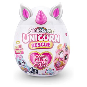 عروسک سورپرایزی رینبوکورنز RainBocoRns سری Unicorn Rescue با شاخ بنفش مدل Zuru - Rainbocorns - Unicorn Rescue Magic Peel and Reveal Hearts Purple_اسباب بازی