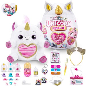 عروسک سورپرایزی رینبوکورنز RainBocoRns سری Unicorn Rescue با شاخ طلایی مدل Zuru - Rainbocorns - Unicorn Rescue Magic Peel and Reveal Hearts Gold_اسباب بازی