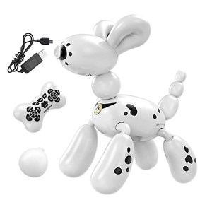 اسباب بازی سگ رباتیک بادکنکی سفید مدل Remote Control Puppy Toys with Sing&Dance Robot Dog Intelligent Programming Gift_اسباب بازی