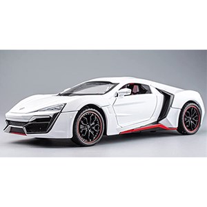 اسباب بازی ماشین فلزی لیکان هایپر اسپورت چراغدار سفید سایز 1:24 مدل Lykan HyperSport_اسباب بازی