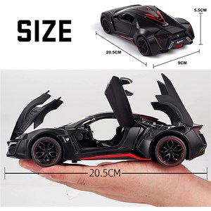 اسباب بازی ماشین فلزی لیکان هایپر اسپورت چراغدار سفید سایز 1:24 مدل Lykan HyperSport_اسباب بازی