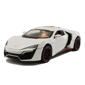 اسباب بازی ماشین فلزی لیکان هایپر اسپورت چراغدار سفید سایز 1:24 مدل Lykan HyperSport_اسباب بازی