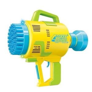 تفنگ اسباب بازی حباب ساز شارژی با 49 سوراخ به همراه محلول حباب‌دار مدل Rocket Bubble Gun_اسباب بازی