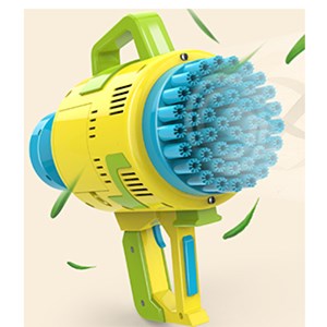 تفنگ اسباب بازی حباب ساز شارژی با 49 سوراخ به همراه محلول حباب‌دار مدل Rocket Bubble Gun_اسباب بازی