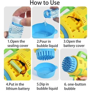 تفنگ اسباب بازی حباب ساز شارژی با 49 سوراخ به همراه محلول حباب‌دار مدل Rocket Bubble Gun_اسباب بازی