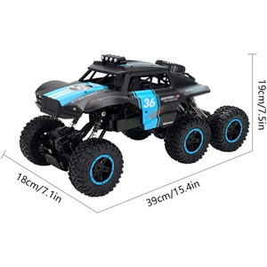  ماشین کنترلی شارژی آفرود سنگنورد شش چرخ آبی مقیاس 1:12 مدل JJRC Q101_اسباب بازی