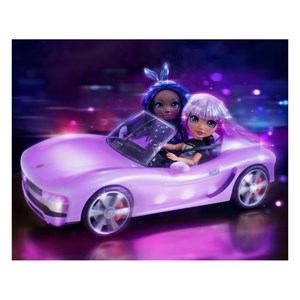 اسباب بازی ماشین تغییر رنگ جادویی رنگین کمانی مدل MGA - Rainbow High - High Convertible Color Change Car_اسباب بازی