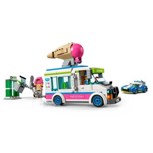 لگو سیتی ماشین پلیس و کامیون بستنی فروشی 317 قطعه مدل Lego City - Ice Cream Truck Police Chase - 60314 Building Kit_اسباب بازی