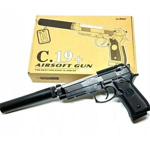 تفنگ اسباب بازی کلت فلزی ساچمه ای ایرسافت گان پلاس مدل 19.AIRSOFT GUN C_اسباب بازی